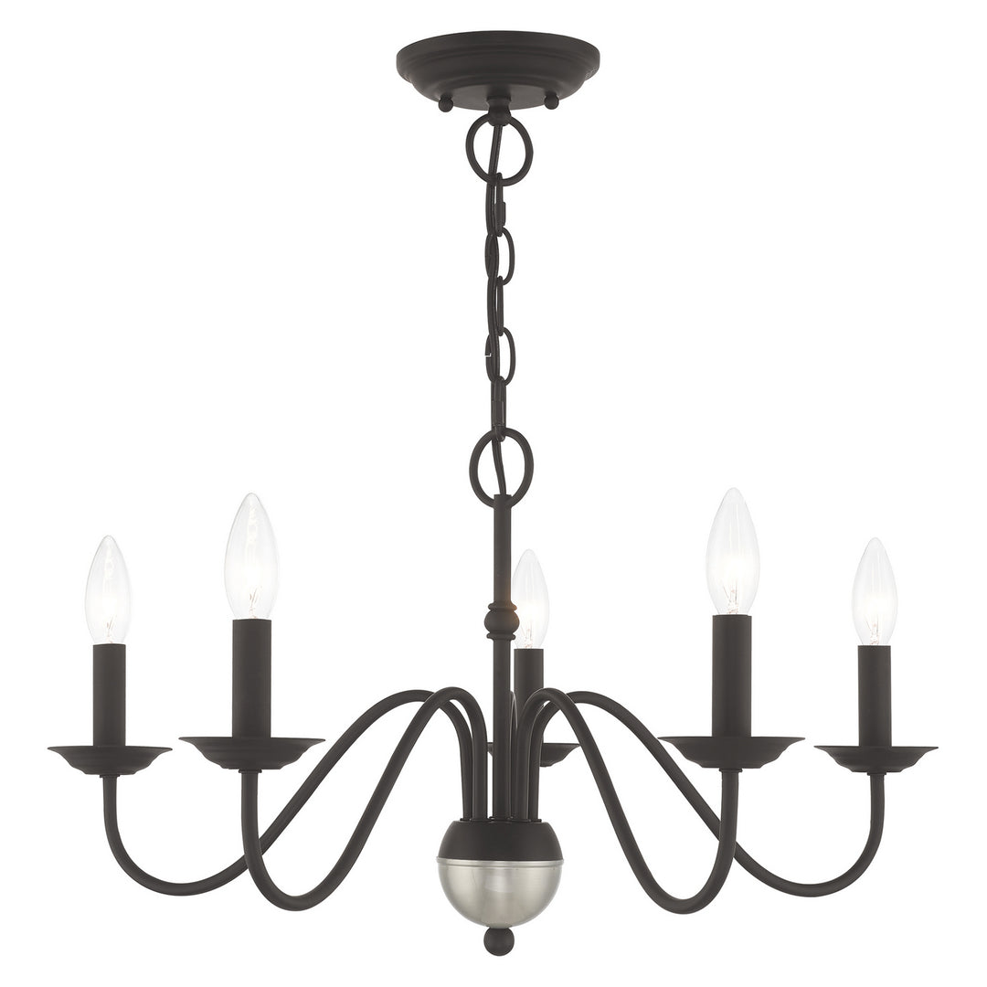 Livex Windsor 52165-04 Chandelier Light - Black w/ Brushed Nickel