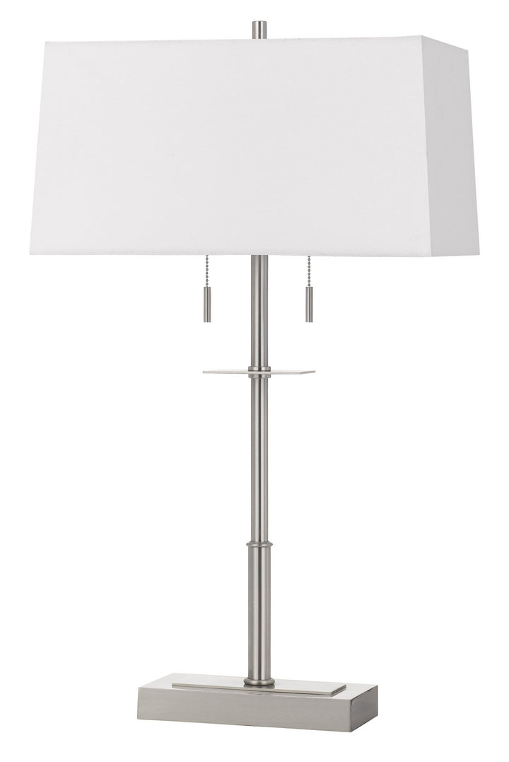 Cal Lighting BO-2802TB Norwich Two Light Table Lamp Lamp Pewter, Nickel, Silver