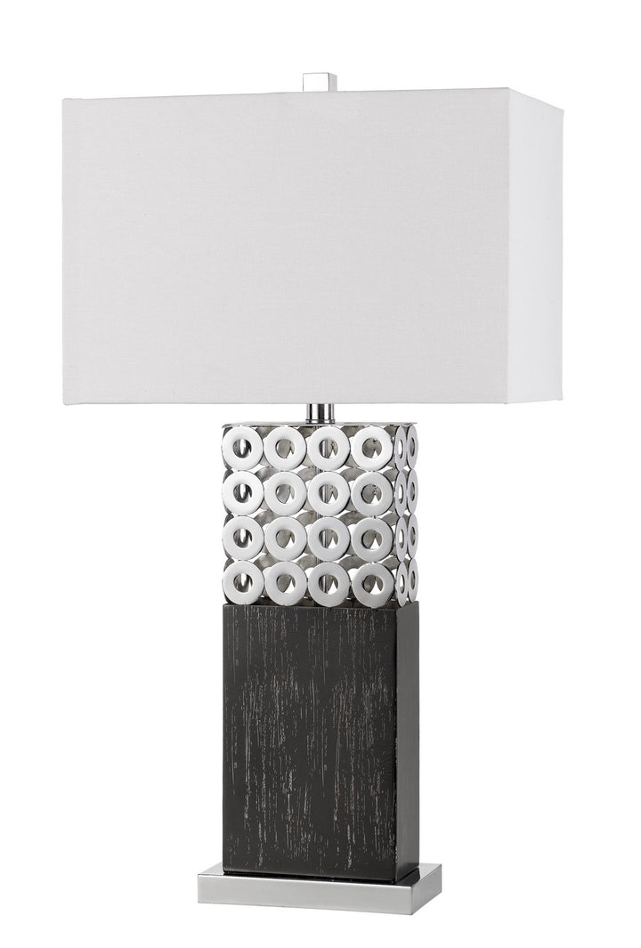 Cal Lighting BO-2813TB Jesi One Light Table Lamp Lamp Pewter, Nickel, Silver