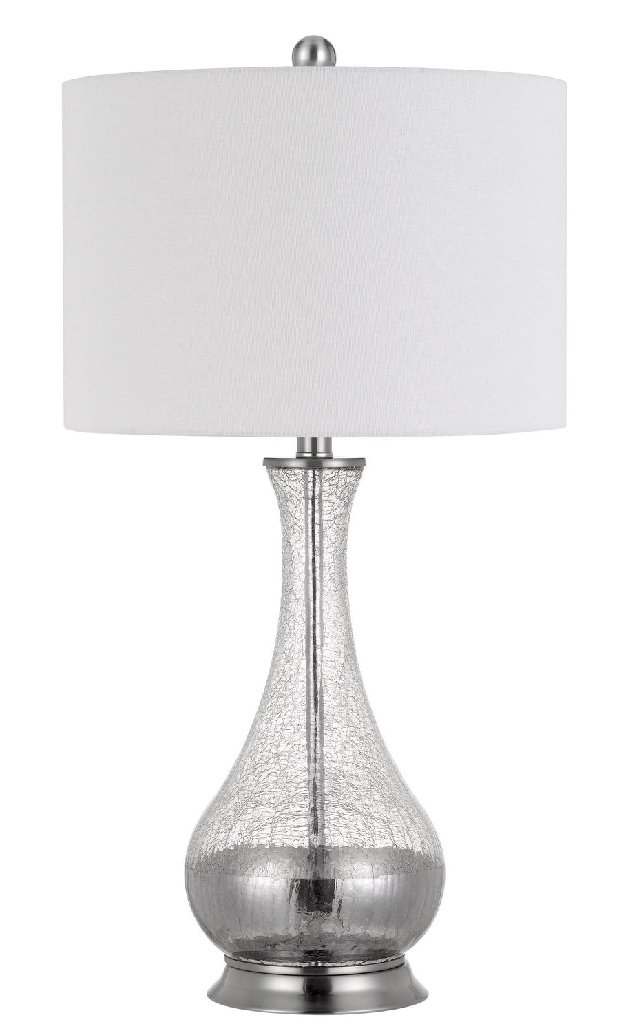 Cal Lighting BO-2818TB-2 Potenza Two Light Table Lamp Lamp Pewter, Nickel, Silver