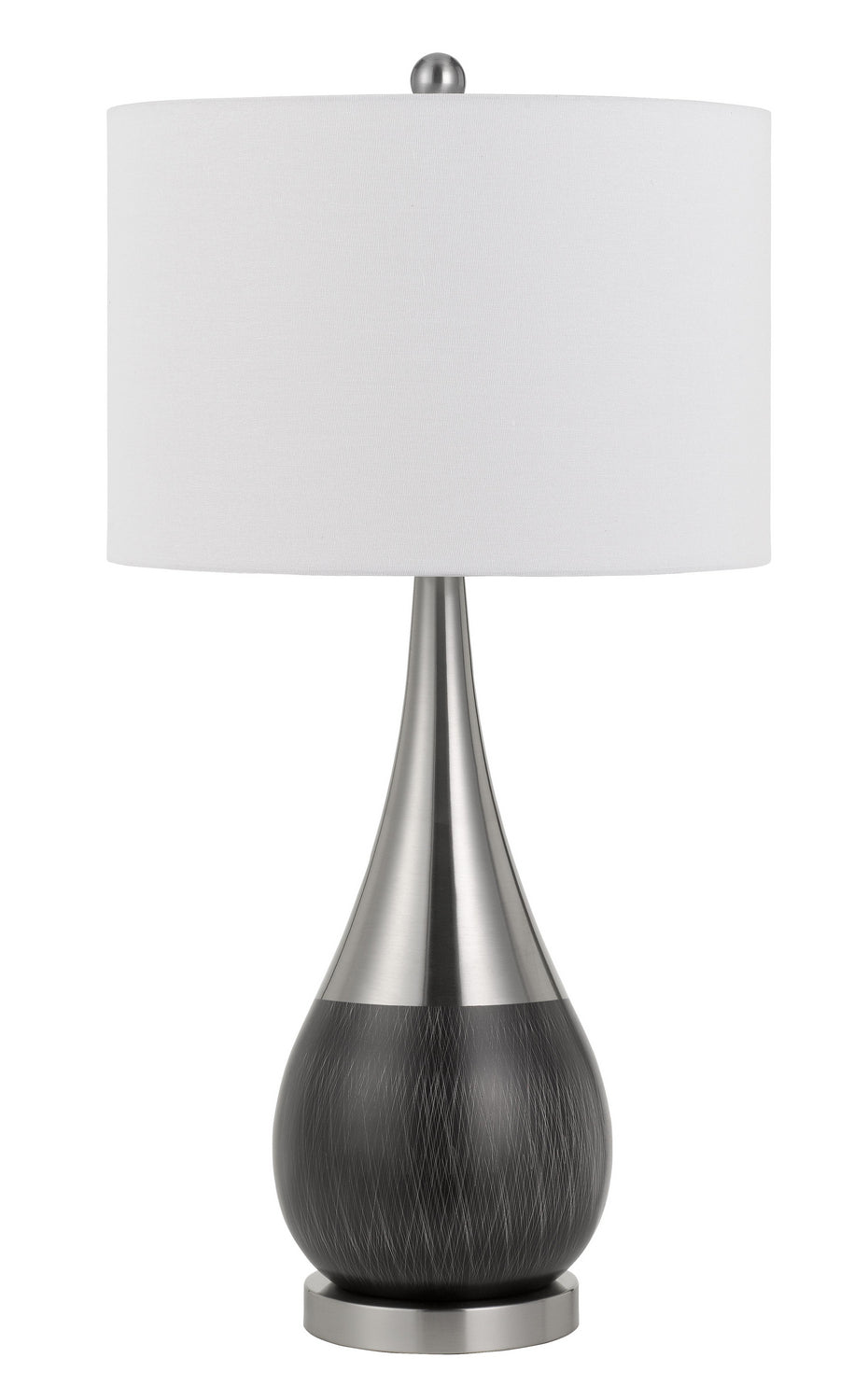 Cal Lighting BO-2820TB-2 Sorrento Two Light Table Lamp Lamp Pewter, Nickel, Silver