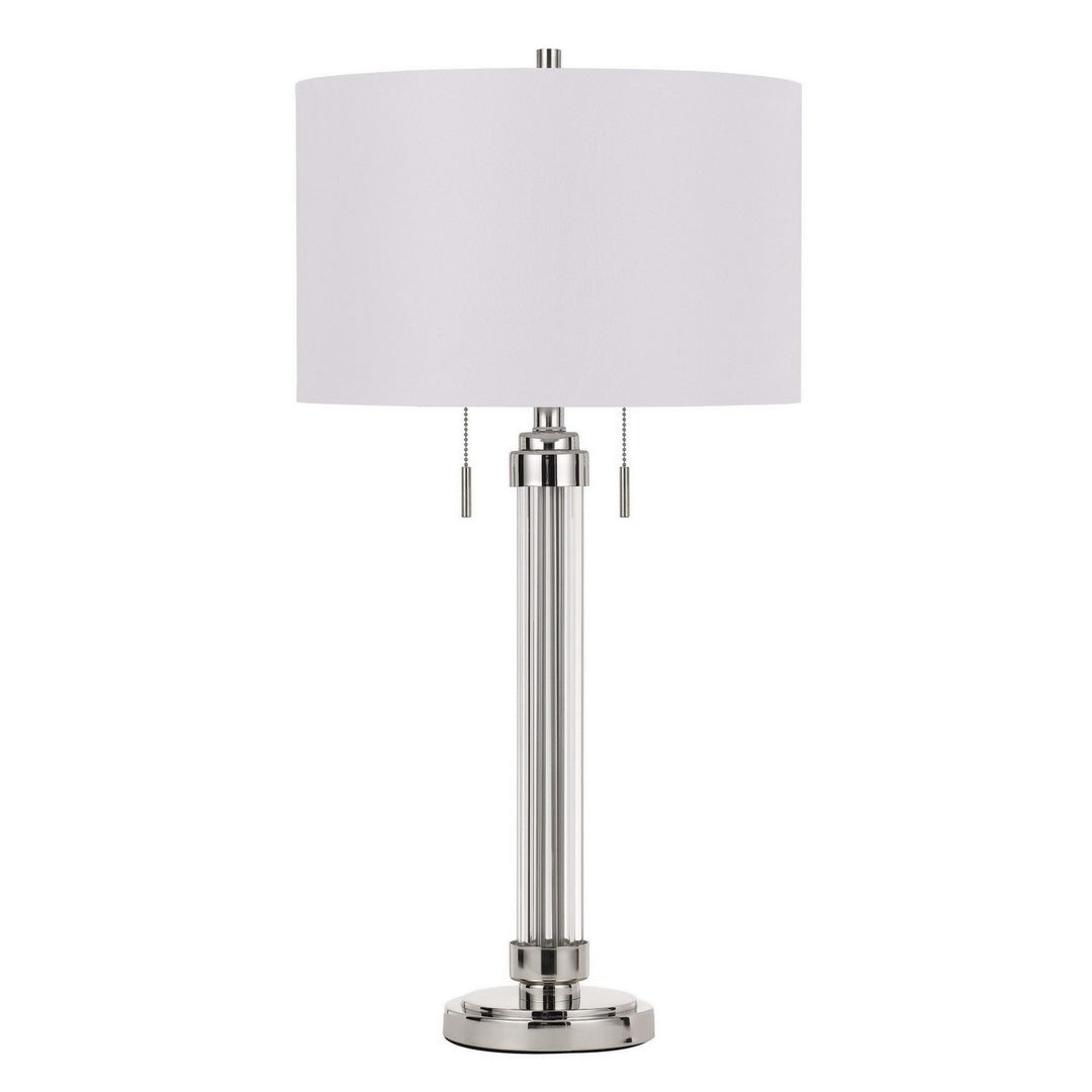 Cal Lighting BO-2829TB Montilla Two Light Table Lamp Lamp Pewter, Nickel, Silver