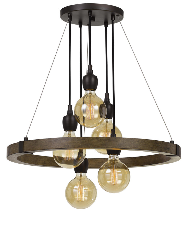 Cal Martos FX-3687-5 Chandelier Light - Pine/Iron