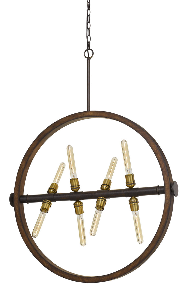 Cal Teramo FX-3692-8 Chandelier Light - Oak/Iron