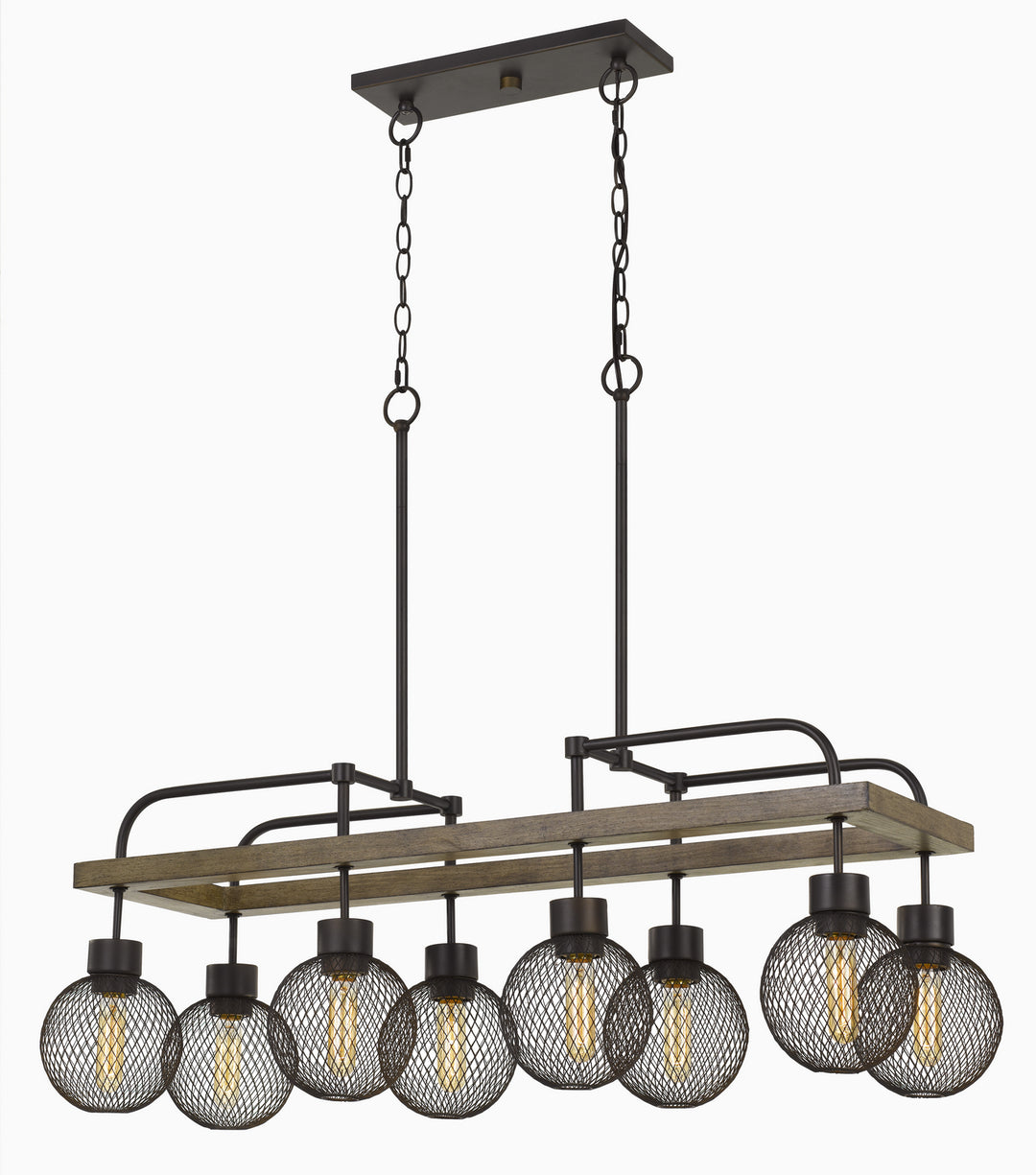 Cal Forio FX-3695-8 Pendant Light - Pine/Iron