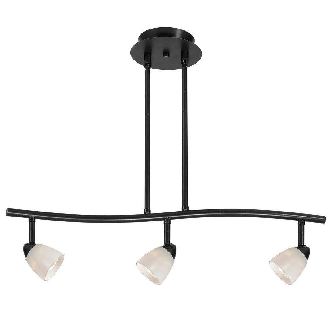 Cal Lighting SL-954-3-BK/WH Serpentine Three Light Pendant Track Light Black