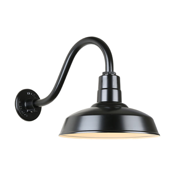 Hi Lite Lighting H-QSN15114-SA-91/QSNB-42-91 Warehouse One Light Outdoor Gooseneck Light Outdoor Black