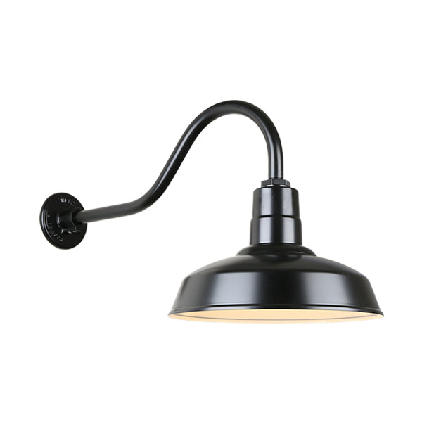 Hi Lite Lighting H-QSN15114-SA-91/QSNHL-A-91 Warehouse One Light Outdoor Gooseneck Light Outdoor Black