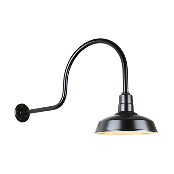 Hi Lite Lighting H-QSN15114-SA-91/QSNHL-C-91 Warehouse One Light Outdoor Gooseneck Light Outdoor Black