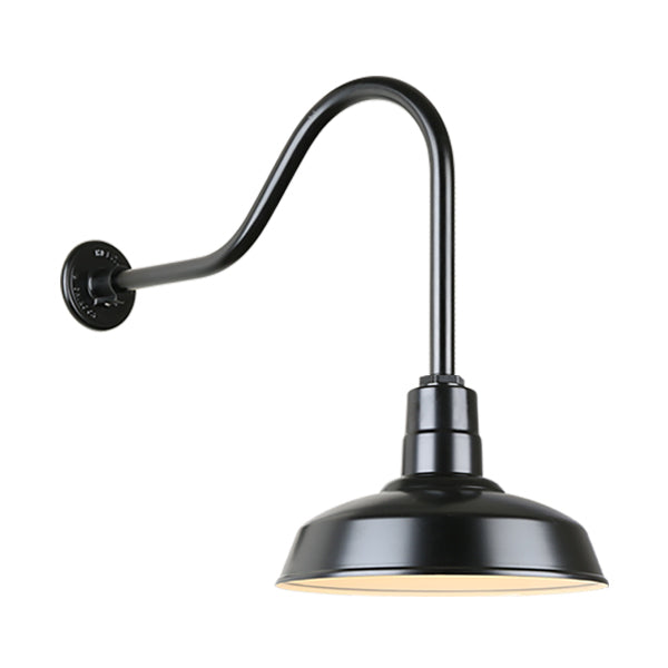 Hi Lite Lighting H-QSN15114-SA-91/QSNHL-H-91 Warehouse One Light Outdoor Gooseneck Light Outdoor Black