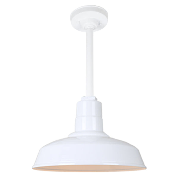 Hi Lite Lighting H-QSN15114-SA-93/QSN12``ST3-93/QSNHSC-93 Warehouse One Light Pendant Outdoor White