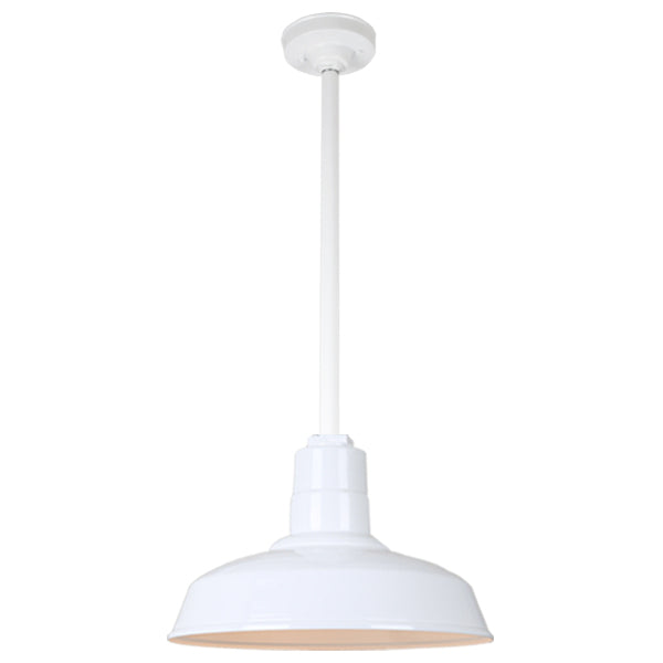 Hi Lite Lighting H-QSN15114-SA-93/QSN24``ST3-93/QSNHSC-93 Warehouse One Light Pendant Outdoor White