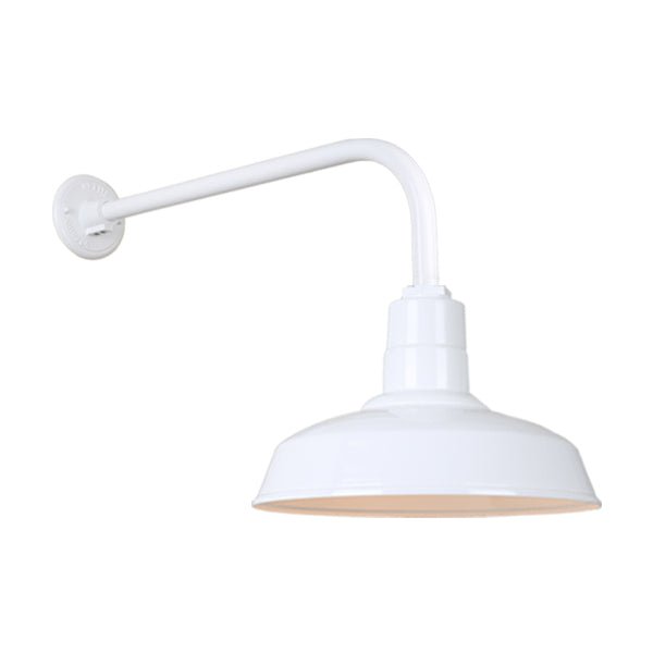 Hi Lite Lighting H-QSN15114-SA-93/QSNB-13-93 Warehouse One Light Outdoor Gooseneck Light Outdoor White