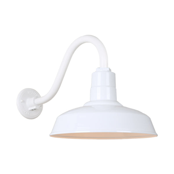 Hi Lite Lighting H-QSN15114-SA-93/QSNB-42-93 Warehouse One Light Outdoor Gooseneck Light Outdoor White