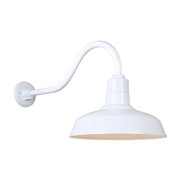 Hi Lite Lighting H-QSN15114-SA-93/QSNHL-A-93 Warehouse One Light Outdoor Gooseneck Light Outdoor White