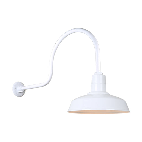 Hi Lite Lighting H-QSN15114-SA-93/QSNHL-C-93 Warehouse One Light Outdoor Gooseneck Light Outdoor White