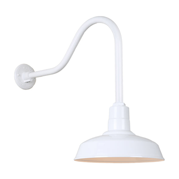 Hi Lite Lighting H-QSN15114-SA-93/QSNHL-H-93 Warehouse One Light Outdoor Gooseneck Light Outdoor White