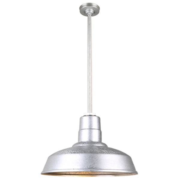 Hi Lite Lighting H-QSN15114-SA-96/QSN36``ST3-96/QSNHSC-96 Warehouse One Light Pendant Outdoor Pewter, Nickel, Silver