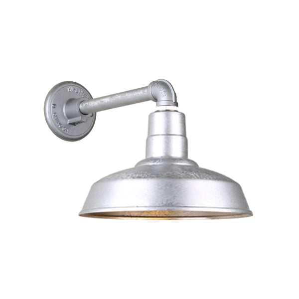 Hi Lite Lighting H-QSN15114-SA-96/QSNB-44-96 Warehouse One Light Outdoor Gooseneck Light Outdoor Pewter, Nickel, Silver