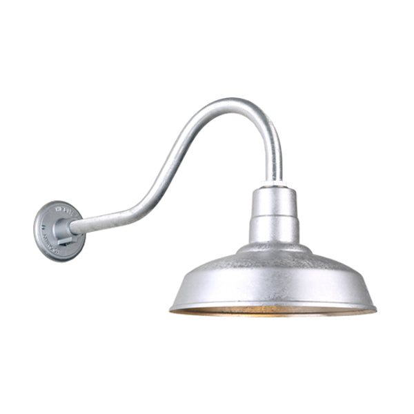 Hi Lite Lighting H-QSN15114-SA-96/QSNHL-A-96 Warehouse One Light Outdoor Gooseneck Light Outdoor Pewter, Nickel, Silver