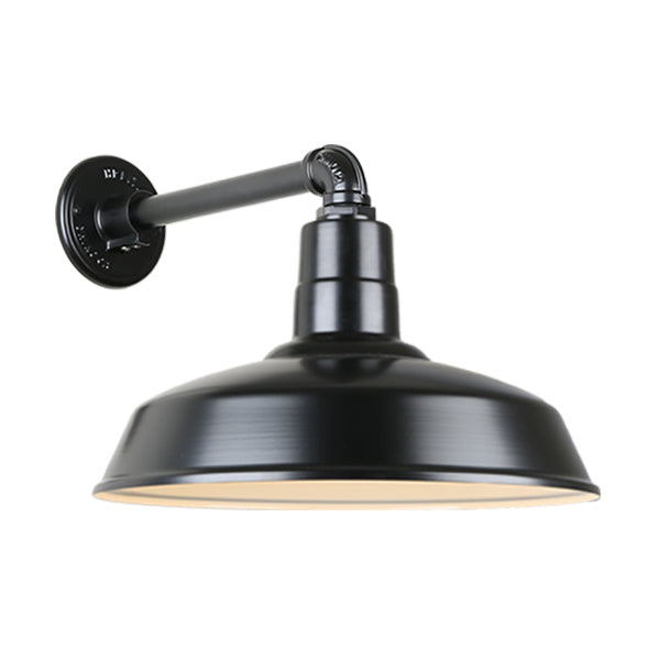 Hi Lite Lighting H-QSN15116-SA-91/QSNB-44-91 Warehouse One Light Outdoor Gooseneck Light Outdoor Black