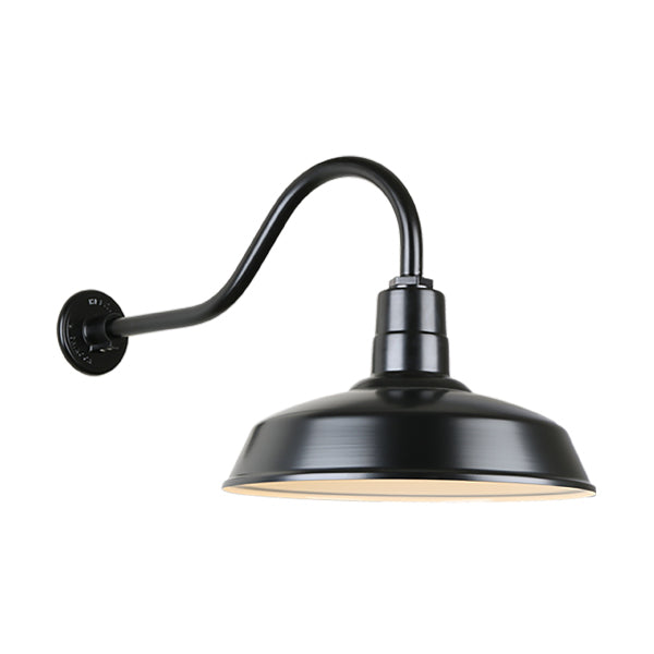 Hi Lite Lighting H-QSN15116-SA-91/QSNHL-A-91 Warehouse One Light Outdoor Gooseneck Light Outdoor Black