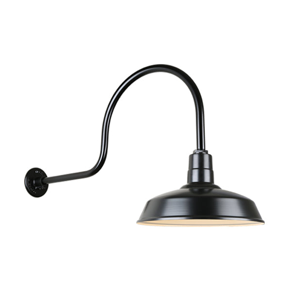 Hi Lite Lighting H-QSN15116-SA-91/QSNHL-C-91 Warehouse One Light Outdoor Gooseneck Light Outdoor Black