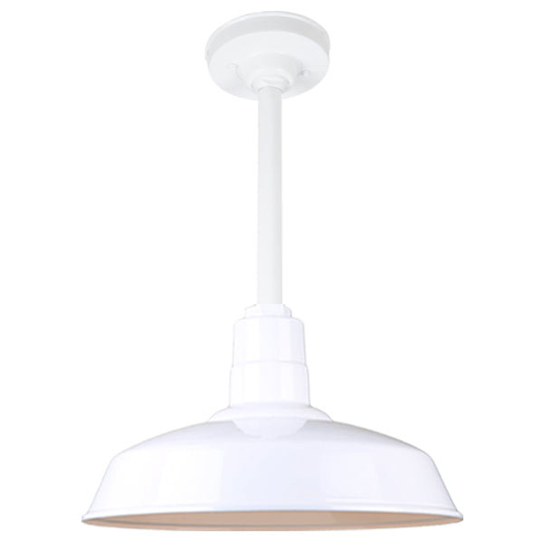 Hi Lite Lighting H-QSN15116-SA-93/QSN12``ST3-93/QSNHSC-93 Warehouse One Light Pendant Outdoor White