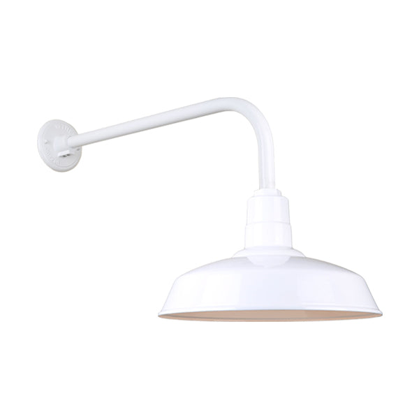 Hi Lite Lighting H-QSN15116-SA-93/QSNB-13-93 Warehouse One Light Outdoor Gooseneck Light Outdoor White