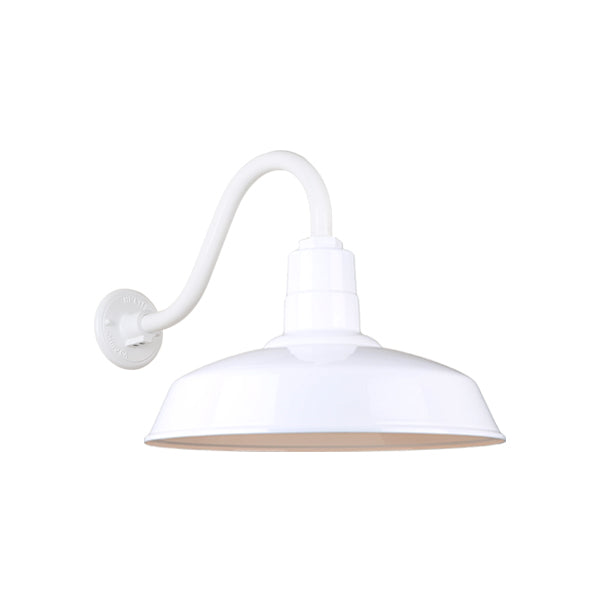 Hi Lite Lighting H-QSN15116-SA-93/QSNB-42-93 Warehouse One Light Outdoor Gooseneck Light Outdoor White