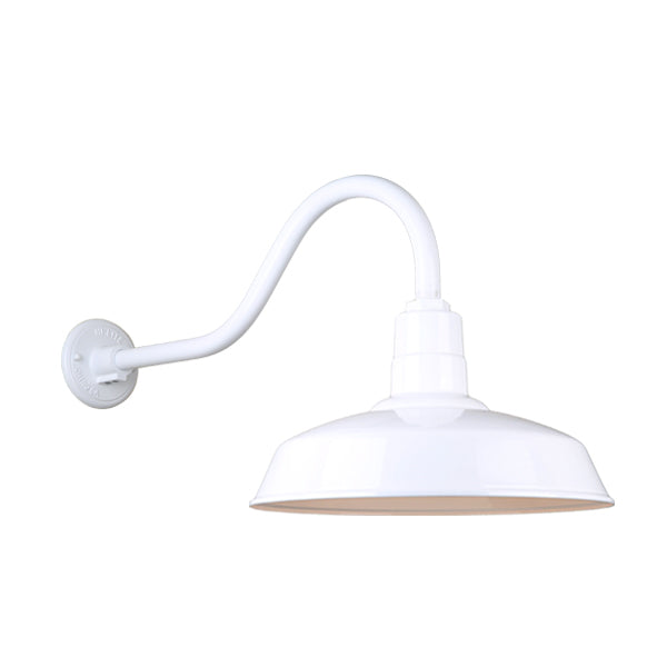 Hi Lite Lighting H-QSN15116-SA-93/QSNHL-A-93 Warehouse One Light Outdoor Gooseneck Light Outdoor White
