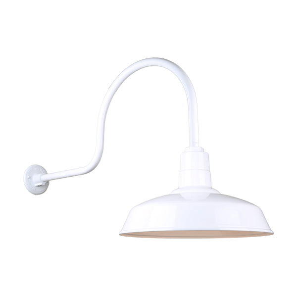 Hi Lite Lighting H-QSN15116-SA-93/QSNHL-C-93 Warehouse One Light Outdoor Gooseneck Light Outdoor White