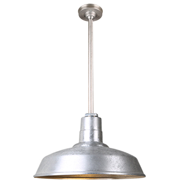 Hi Lite Lighting H-QSN15116-SA-96/QSN24``ST3-96/QSNHSC-96 Warehouse One Light Pendant Outdoor Two-Tone