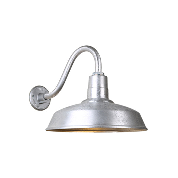 Hi Lite Lighting H-QSN15116-SA-96/QSNB-42-96 Warehouse One Light Outdoor Gooseneck Light Outdoor Pewter, Nickel, Silver