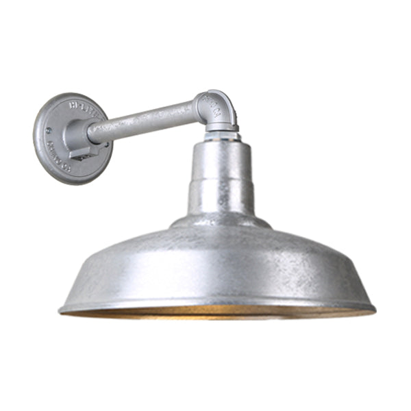 Hi Lite Lighting H-QSN15116-SA-96/QSNB-44-96 Warehouse One Light Outdoor Gooseneck Light Outdoor Pewter, Nickel, Silver