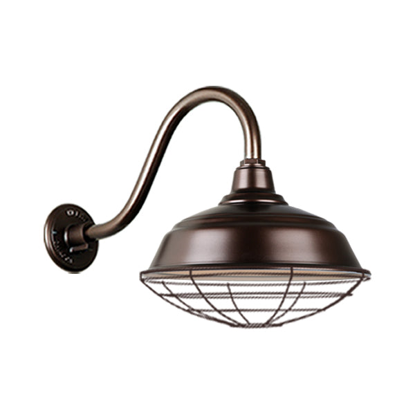 Hi Lite Lighting H-QSN15117-SA-145/QSNB-42-145/QSNWGR-17``-145 Warehouse One Light Outdoor Gooseneck Light Outdoor Bronze / Dark