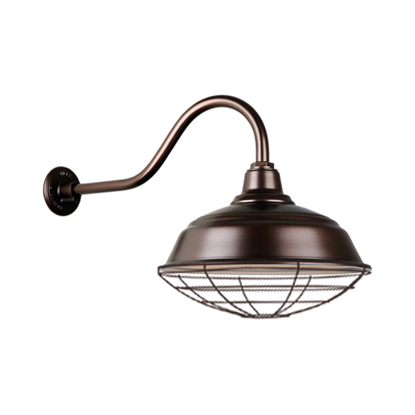 Hi Lite Lighting H-QSN15117-SA-145/QSNHL-A-145/QSNWGR-17``-145 Warehouse One Light Outdoor Gooseneck Light Outdoor Bronze / Dark