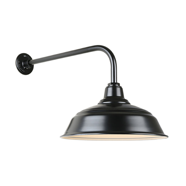 Hi Lite Lighting H-QSN15117-SA-91/QSNB-13-91 Warehouse One Light Outdoor Gooseneck Light Outdoor Black