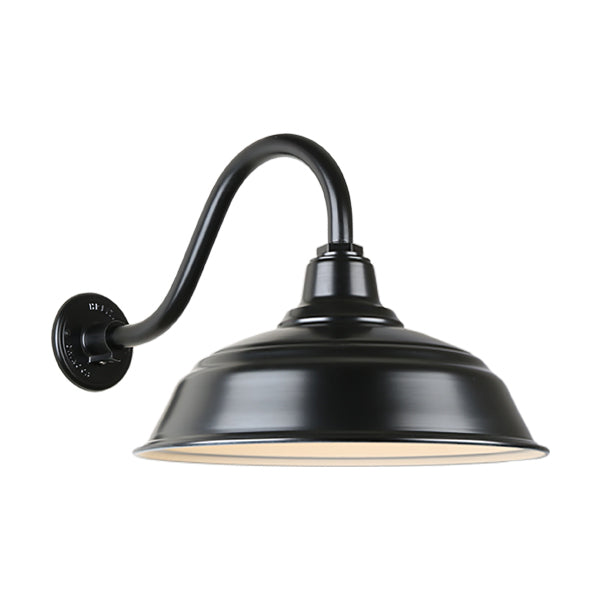 Hi Lite Lighting H-QSN15117-SA-91/QSNB-42-91 Warehouse One Light Outdoor Gooseneck Light Outdoor Black