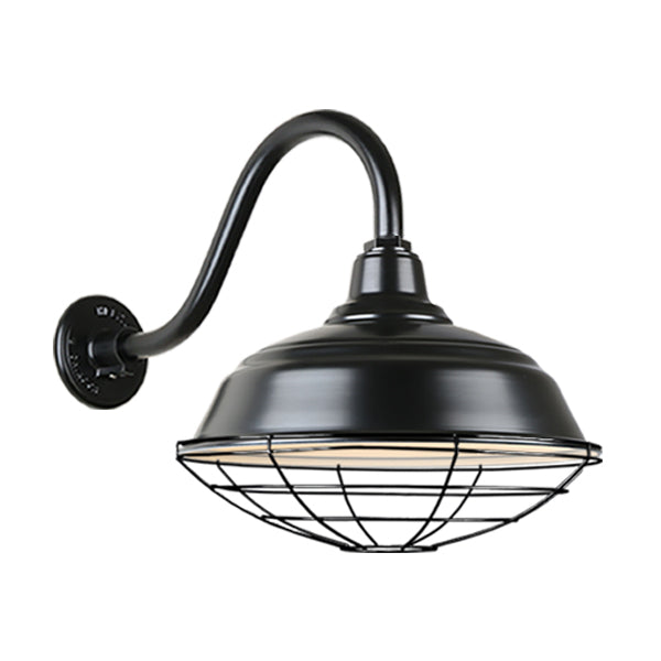 Hi Lite Lighting H-QSN15117-SA-91/QSNB-42-91/QSNWGR-17``-91 Warehouse One Light Outdoor Gooseneck Light Outdoor Black