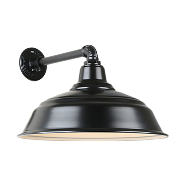 Hi Lite Lighting H-QSN15117-SA-91/QSNB-44-91 Warehouse One Light Outdoor Gooseneck Light Outdoor Black