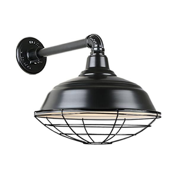 Hi Lite Lighting H-QSN15117-SA-91/QSNB-44-91/QSNWGR-17``-91 Warehouse One Light Outdoor Gooseneck Light Outdoor Black