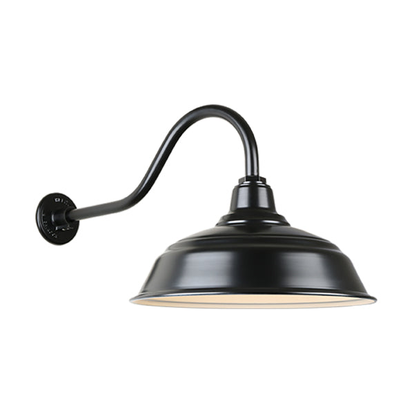 Hi Lite Lighting H-QSN15117-SA-91/QSNHL-A-91 Warehouse One Light Outdoor Gooseneck Light Outdoor Black