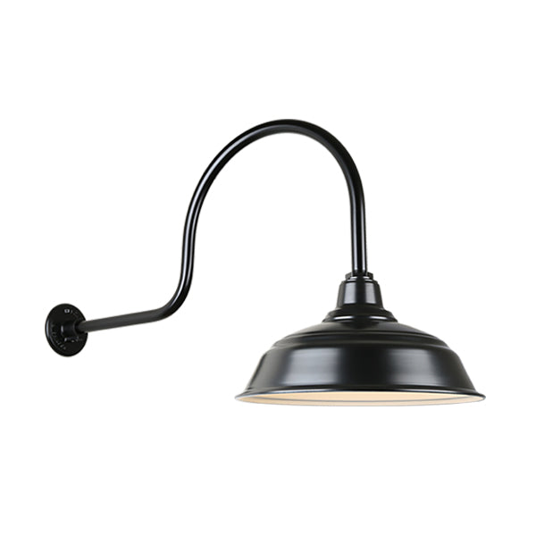 Hi Lite Lighting H-QSN15117-SA-91/QSNHL-C-91 Warehouse One Light Outdoor Gooseneck Light Outdoor Black