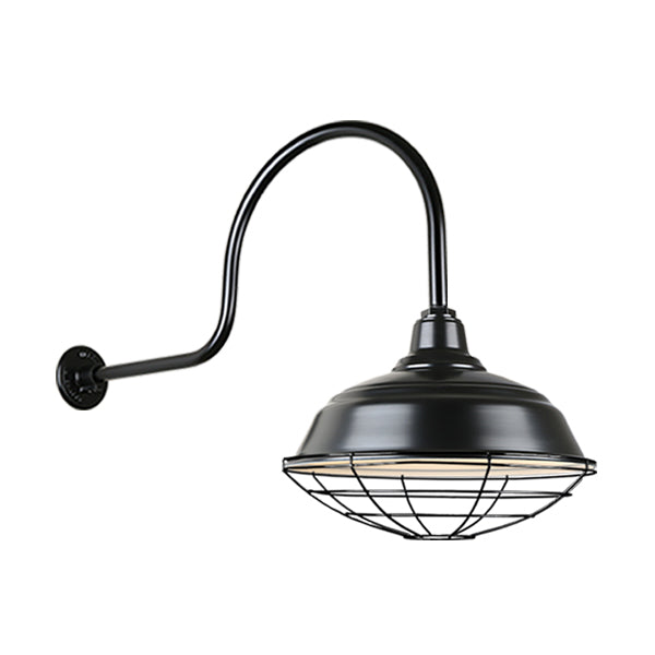 Hi Lite Lighting H-QSN15117-SA-91/QSNHL-C-91/QSNWGR-17``-91 Warehouse One Light Outdoor Gooseneck Light Outdoor Black