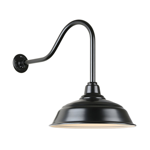 Hi Lite Lighting H-QSN15117-SA-91/QSNHL-H-91 Warehouse One Light Outdoor Gooseneck Light Outdoor Black