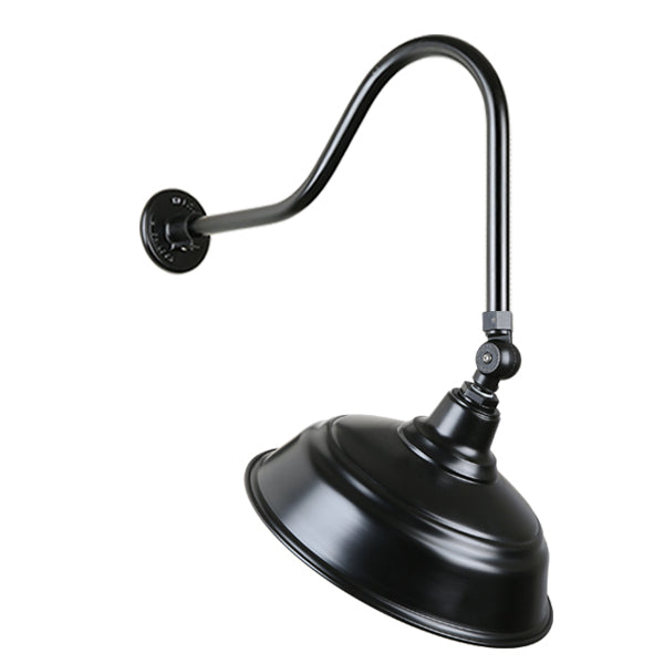 Hi Lite Lighting H-QSN15117-SA-91/QSNHL-H-91/QSNSK-91 Warehouse One Light Outdoor Gooseneck Light Outdoor Black