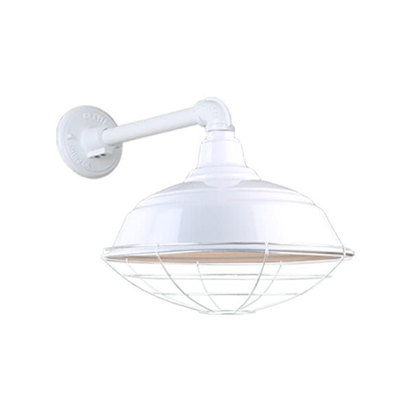 Hi Lite Lighting H-QSN15117-SA-93/QSNB-44-93/QSNWGR-17``-93 Warehouse One Light Outdoor Gooseneck Light Outdoor White