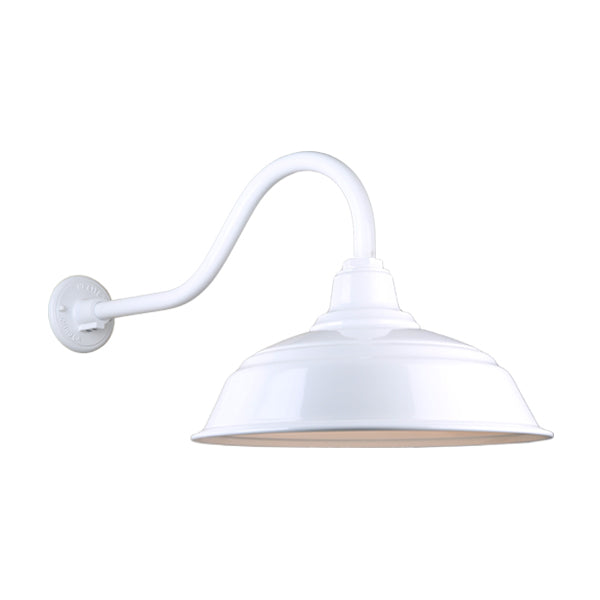 Hi Lite Lighting H-QSN15117-SA-93/QSNHL-A-93 Warehouse One Light Outdoor Gooseneck Light Outdoor White