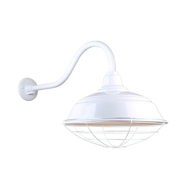 Hi Lite Lighting H-QSN15117-SA-93/QSNHL-A-93/QSNWGR-17``-93 Warehouse One Light Outdoor Gooseneck Light Outdoor White